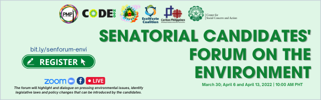 Poster Senatorial Candidates' Forum on the Environment