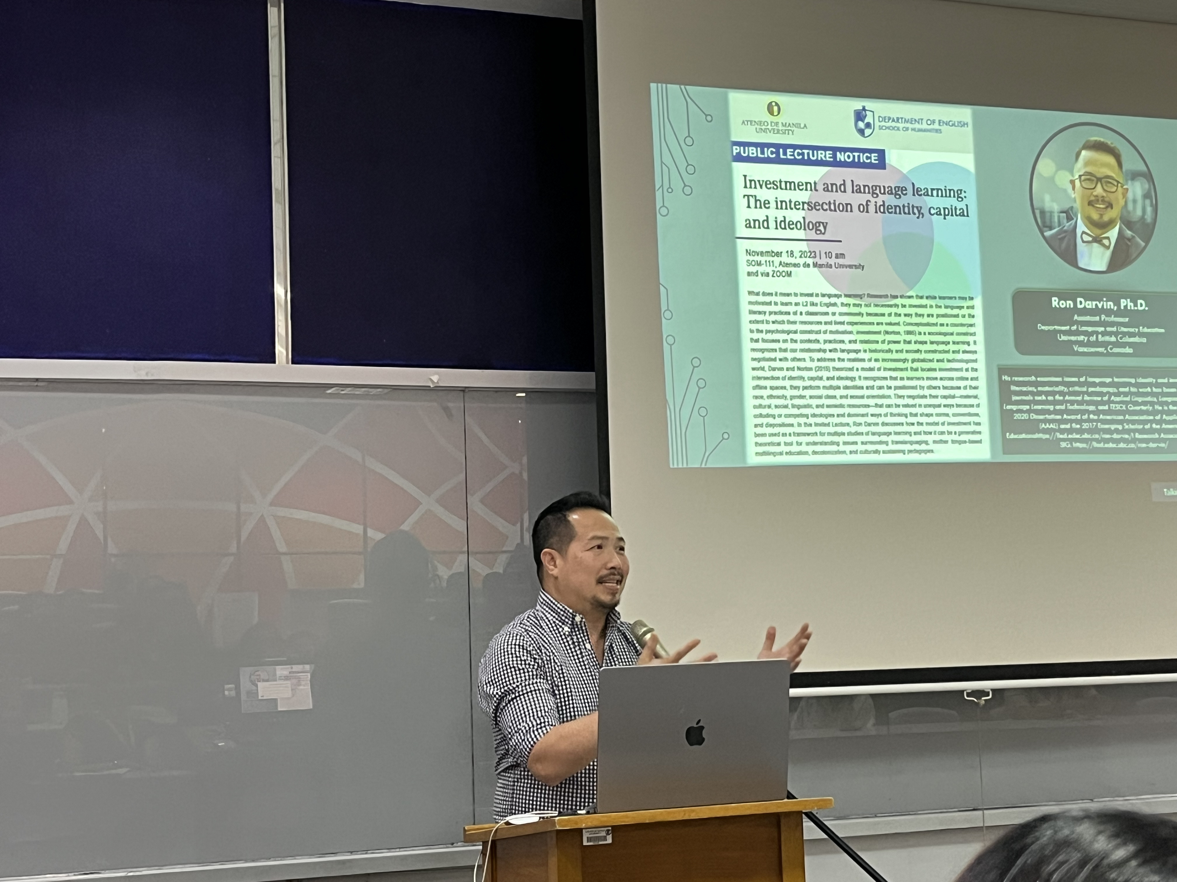 Ron Darvin giving lecture