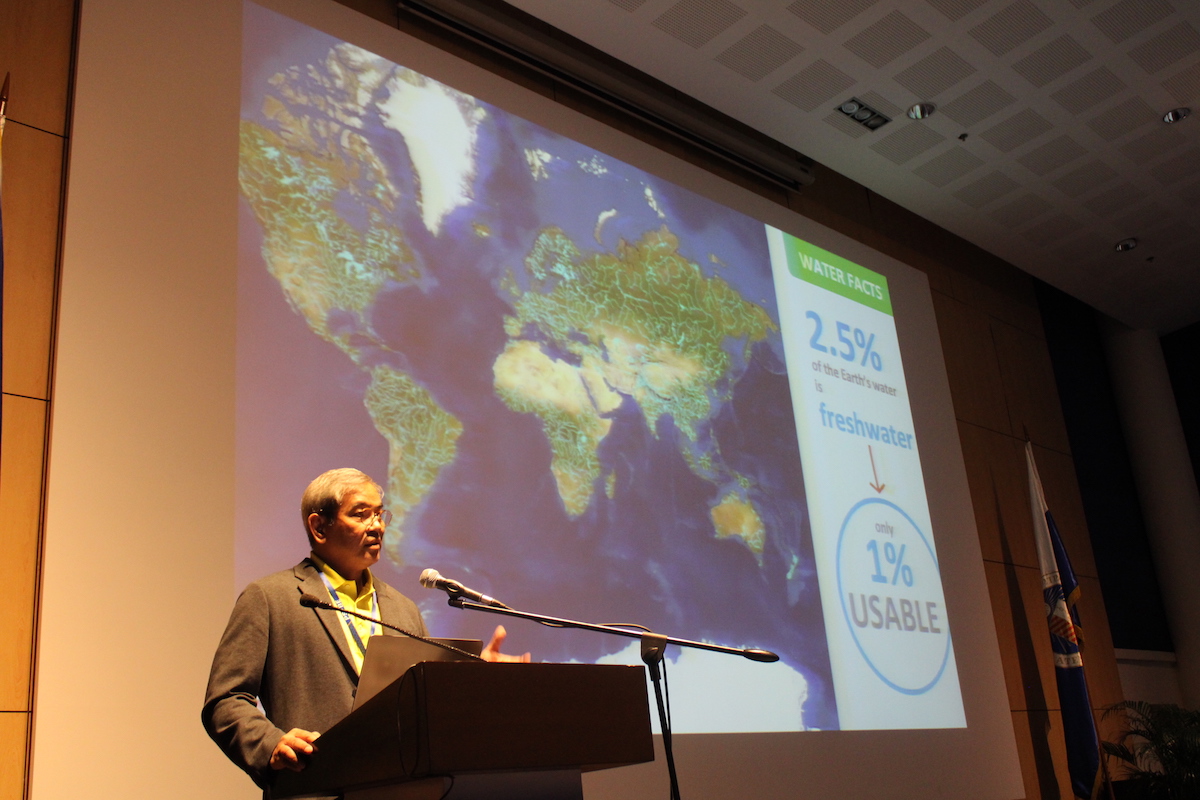 Academician Arvin Diesmos (ASEAN Center for Biodiversity) delivers the keynote address of PSFBE2022. Photo by Gavin De Vera.