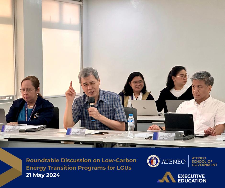 ASoG  Hosts Roundtable Discussion on Low-Carbon Energy Transition Programs for LGUs with Tara Climate Foundation and Other Government Agencies