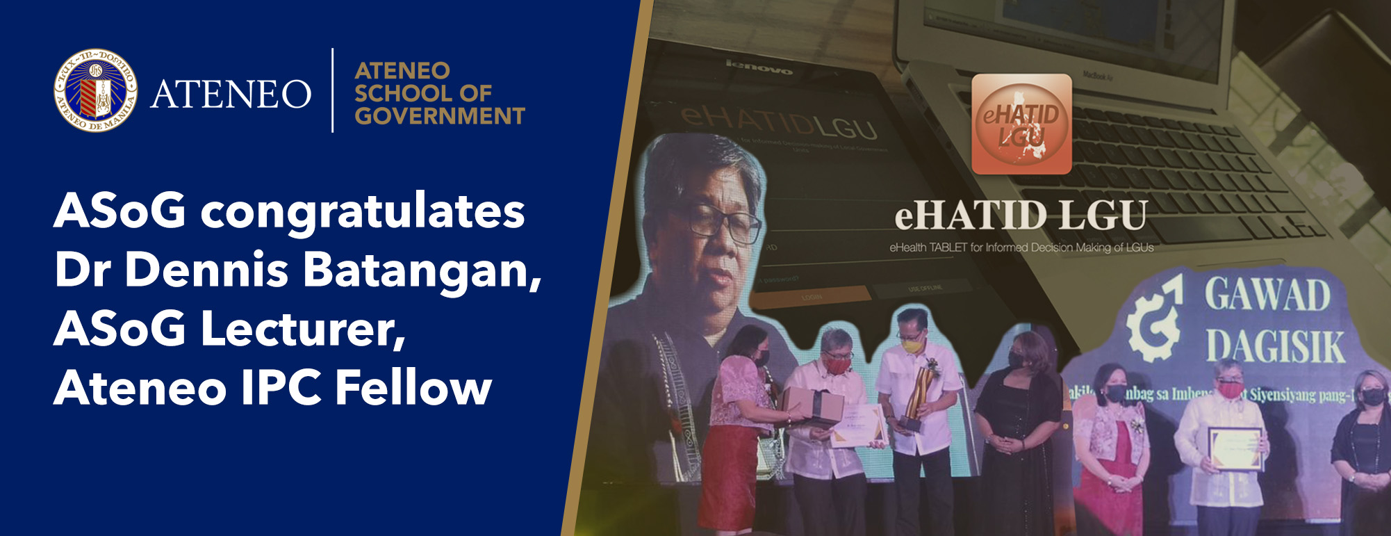 ASOG congratulates Dr Dennis Batangan, ASoG Lecturer, Ateneo IPC Fellow
