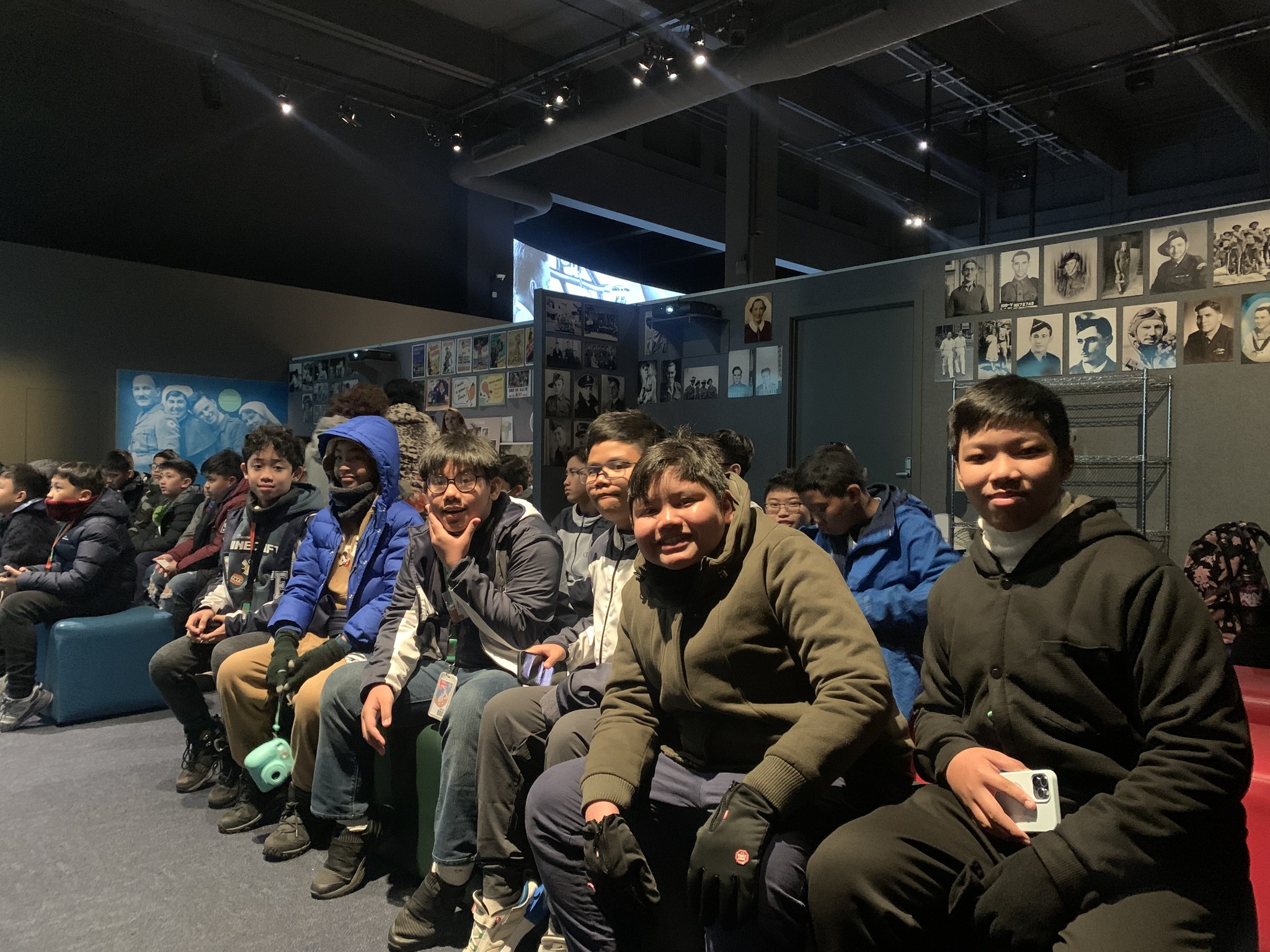 Gelo Serrano (rightmost) at the Australian War Memorial with fellow Ateneans 