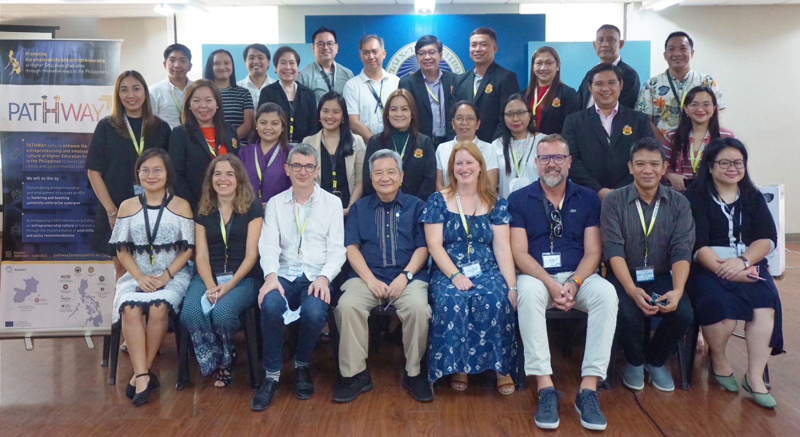 Erasmus+ Project PATHWAY partners meet the Ateneo president, Fr. Roberto Yap, SJ.