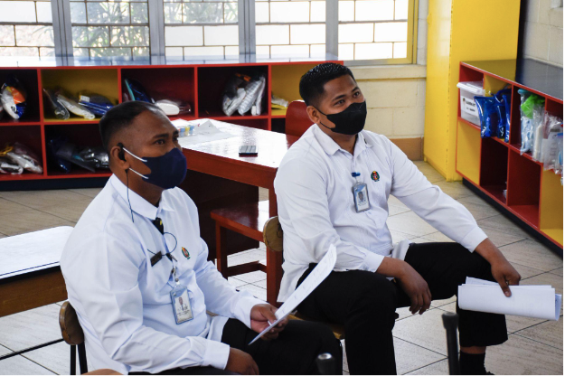 Security Guards Kuya Ramel and Kuya Roderick during the Grade 1 Bigay Puso Virtual Interaction.