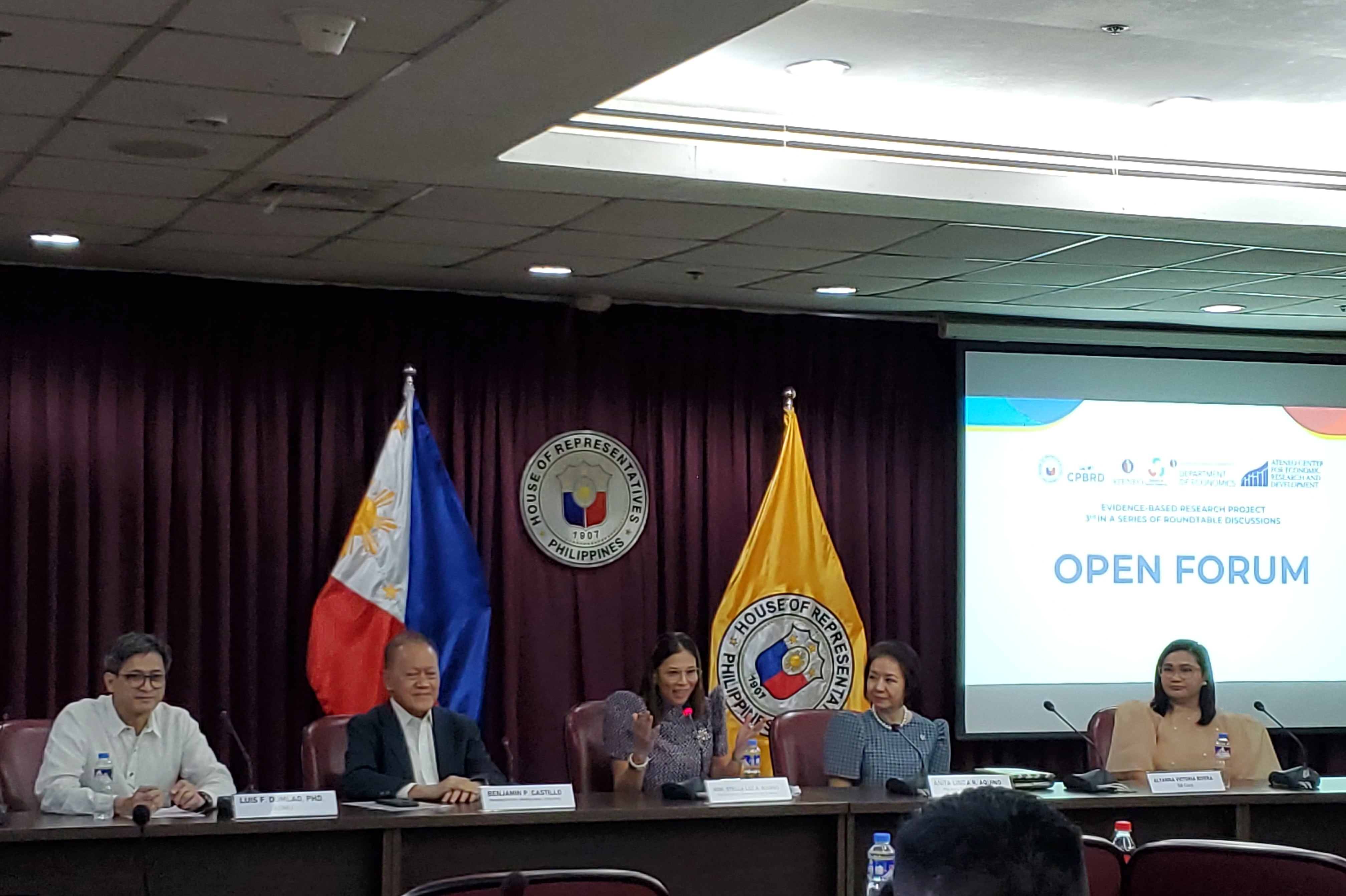 (L-R) Dr. Luis Dumlao, Mr. Benjamin Castillo, Hon. Stella Luz Quimbo, Ms. Anita Linda Aquino, and Ms. Alyanna Victoria Rivera