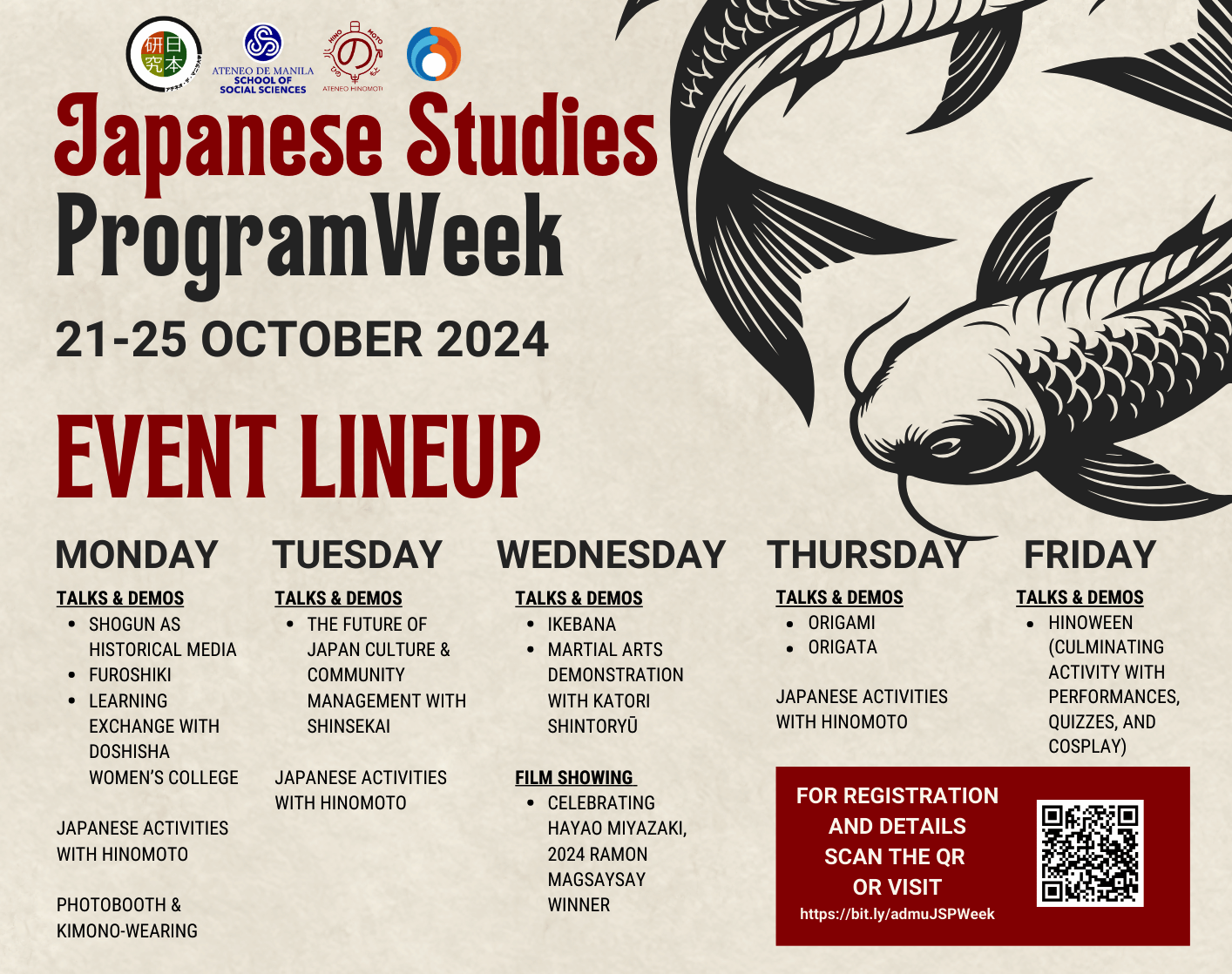Event Lineup for 2024 JSP Week