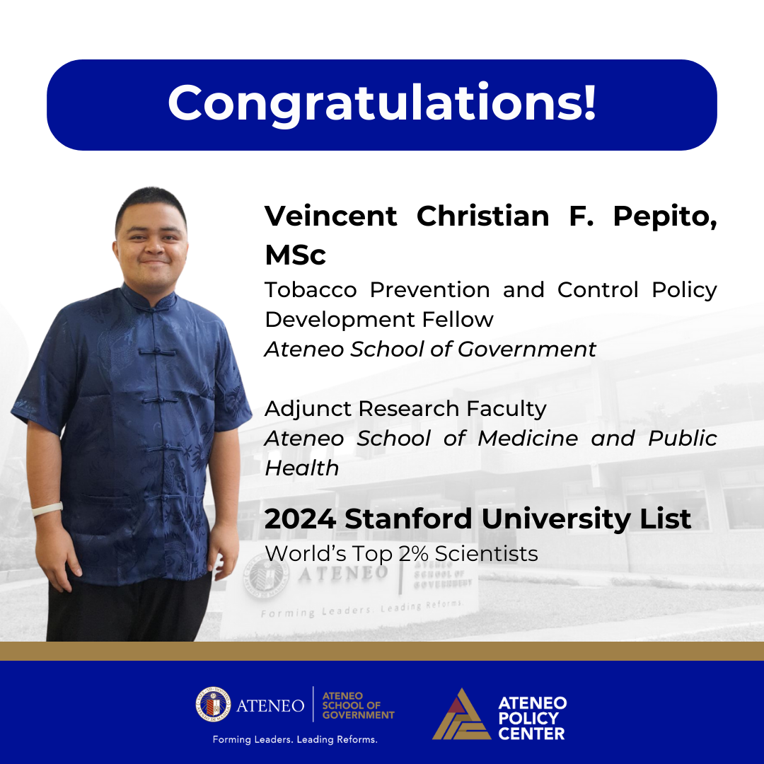 Ateneo School of Government Fellows Recognized As Part Of The 2024 Stanford University List of the World's Top 2% Scientists