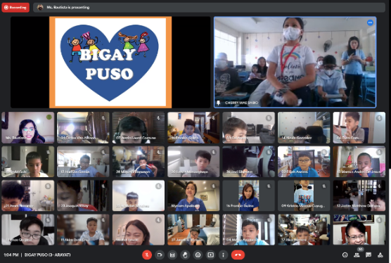 Grade 3 - Arayat during their Bigay Puso Virtual Interaction with students from Felix Elementary School.