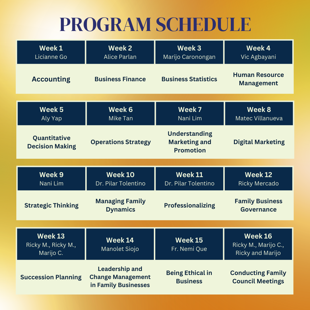 Family Business Owners Competency Program List