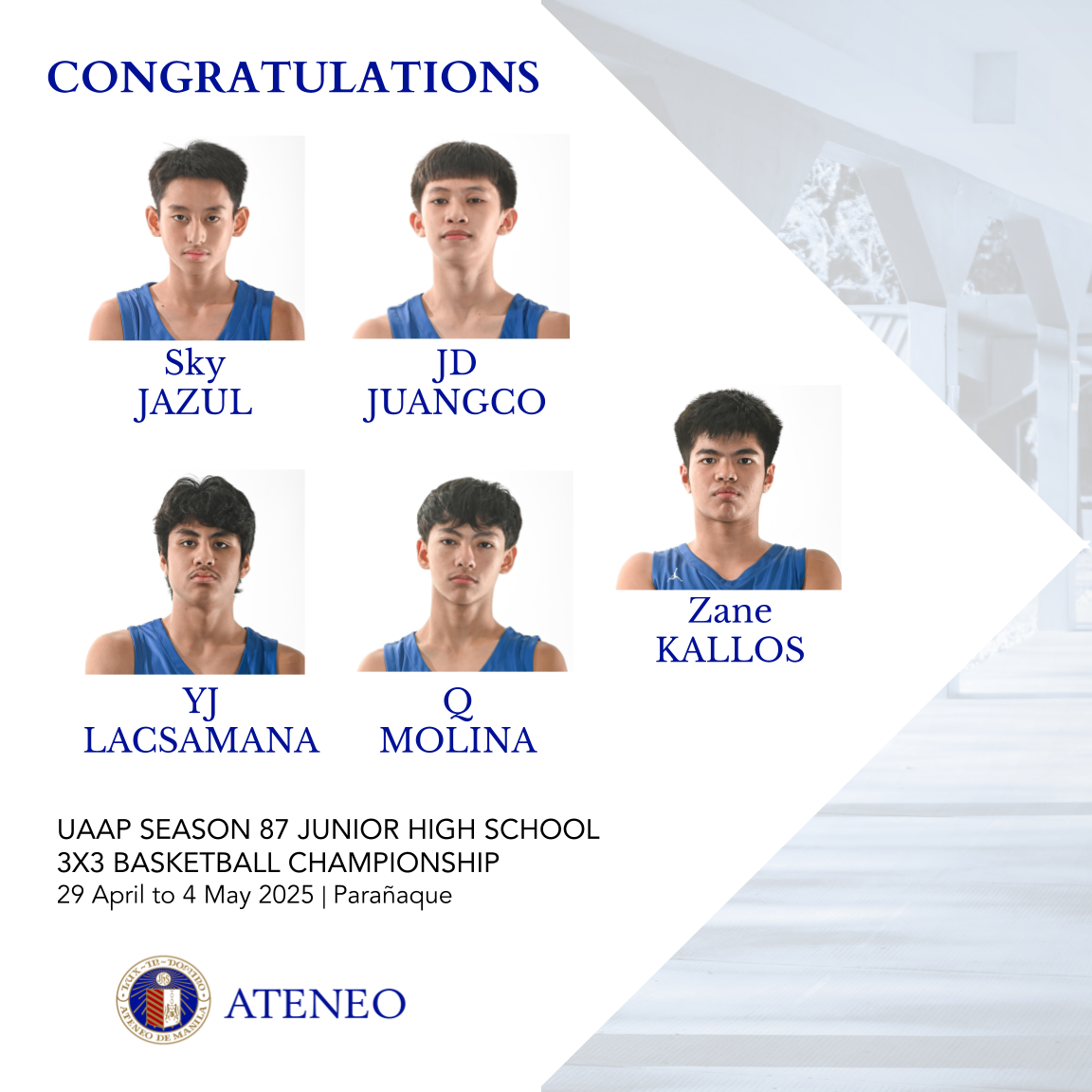 THE ATENEO JHS 3X3 BASKETBALL LINEUP