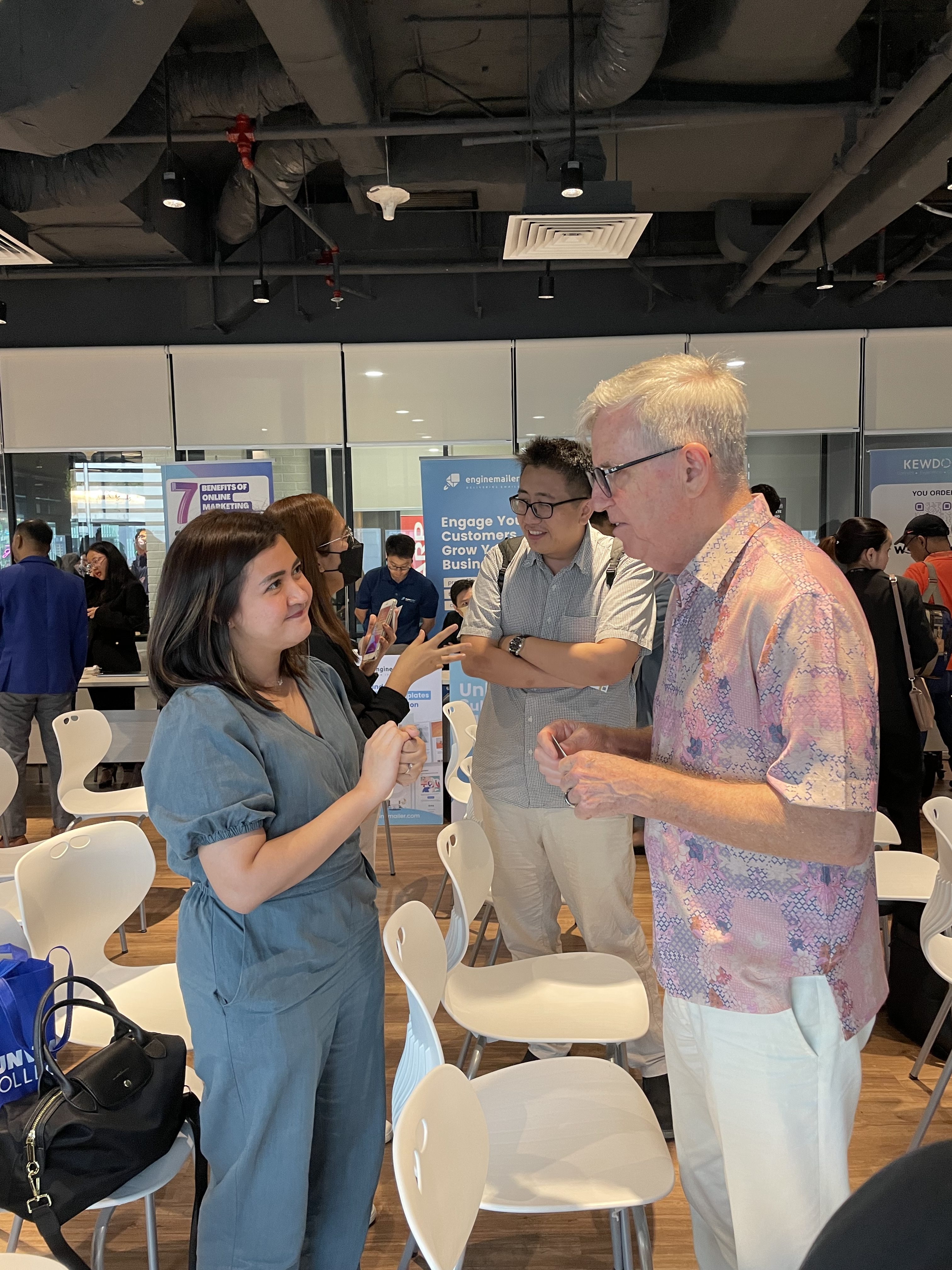 Photo: AIPO representatives networking with potential investors and partners at the Networking Event organized by E3Hubs at the WORQ Coworking Space, Kuala Lumpur, Malaysia