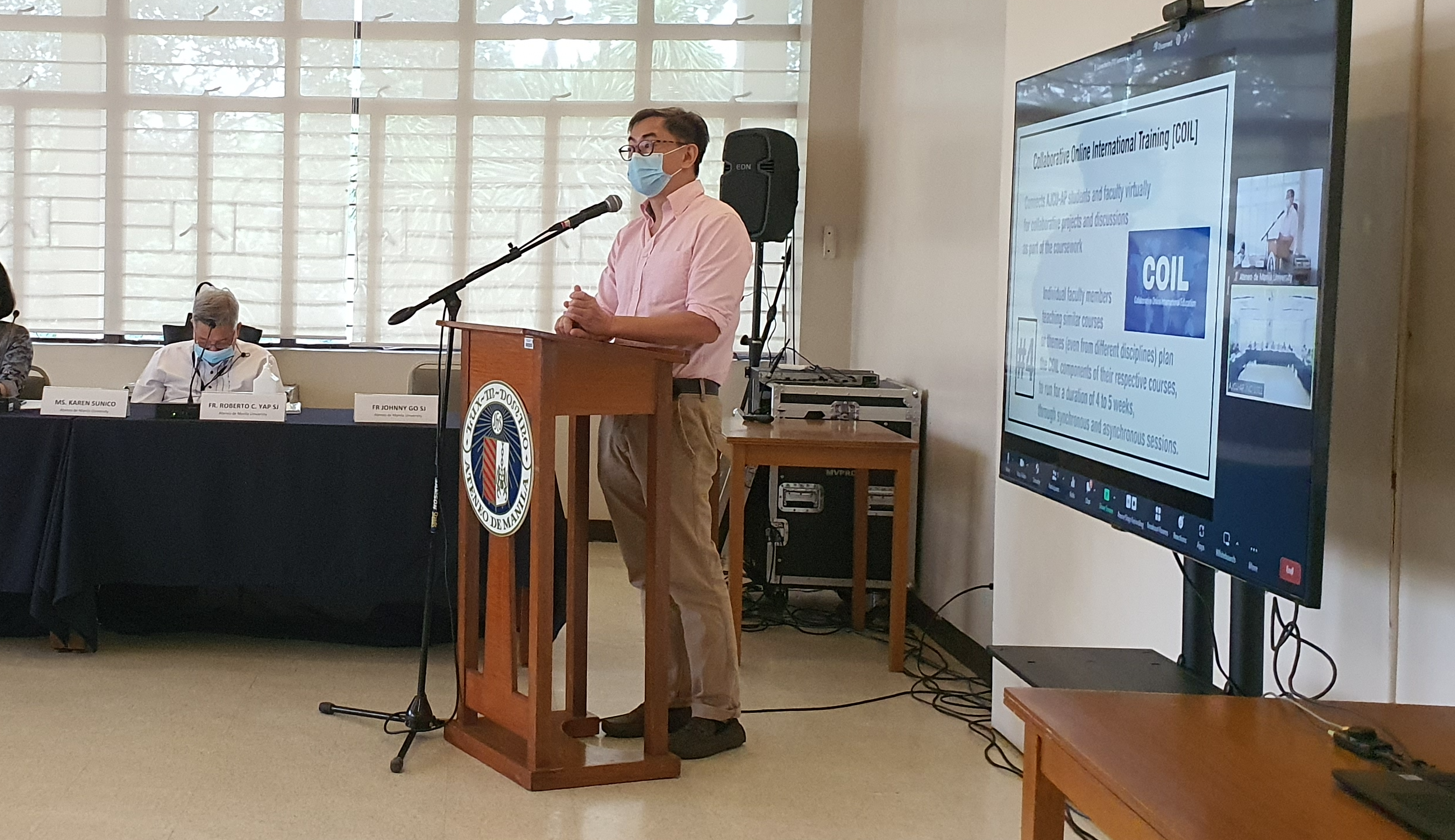 Fr. Go presents possible training programs for administrators and faculty.