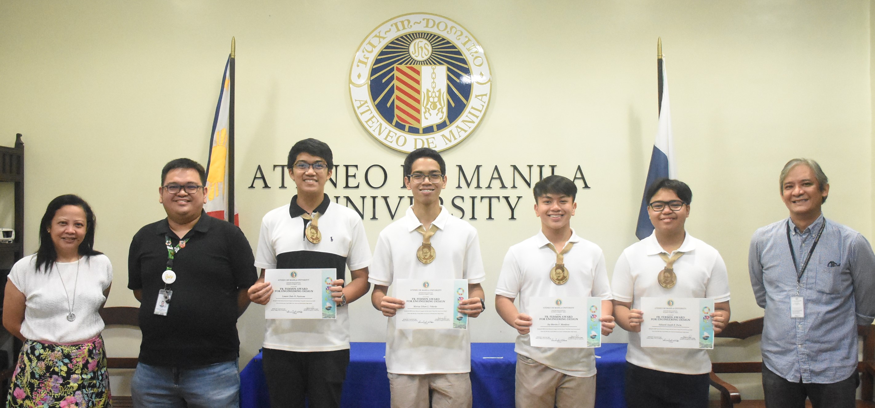 (L-R) Jovy Bactad, Jason Arias, Louver Pastrana, Ethan Velardo, Jay Mendoza, EJ Porta, Jonny Salvador