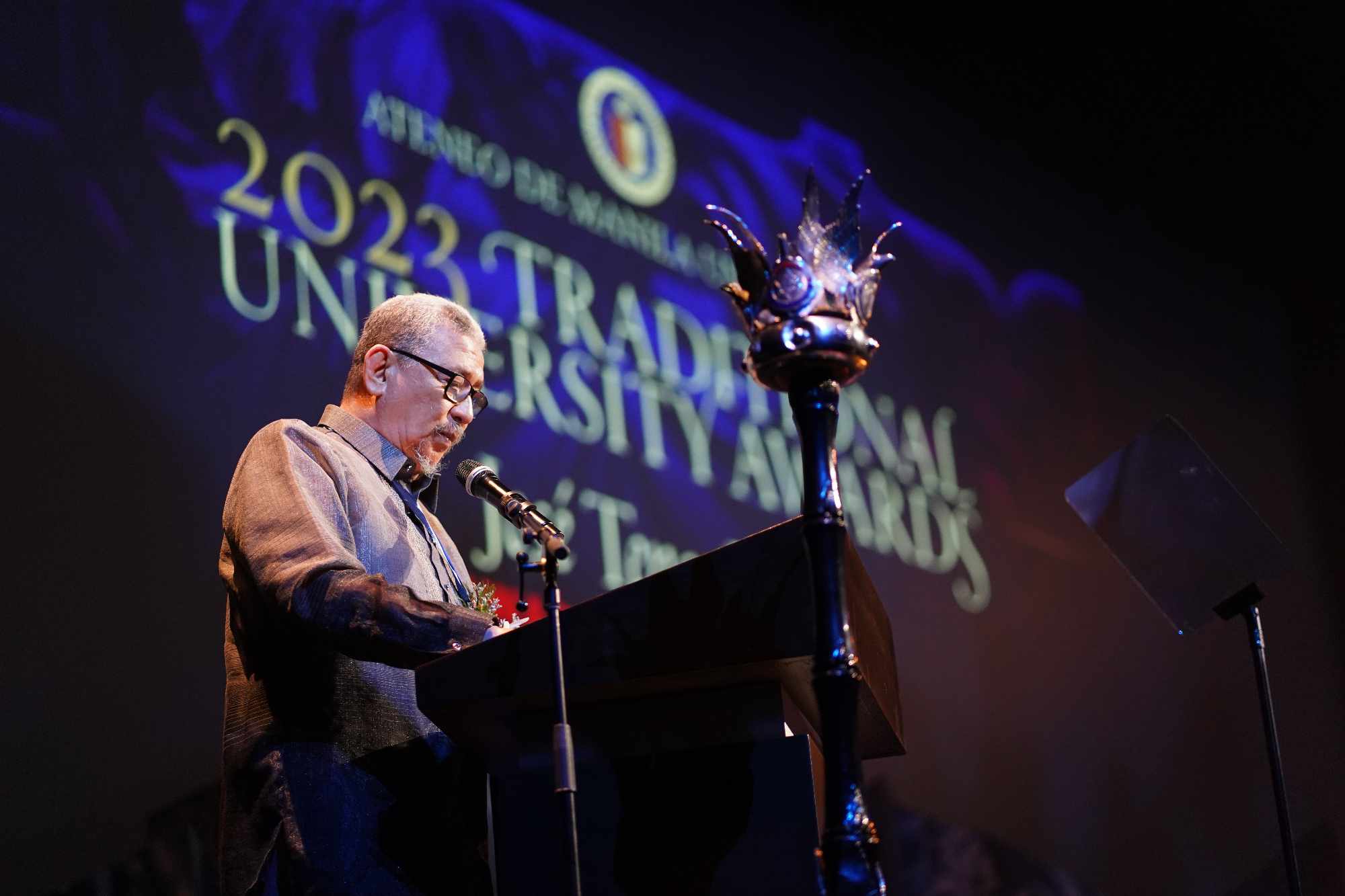 José Tence Ruiz, Gawad Tanglaw ng Lahi awardee, delivers his response