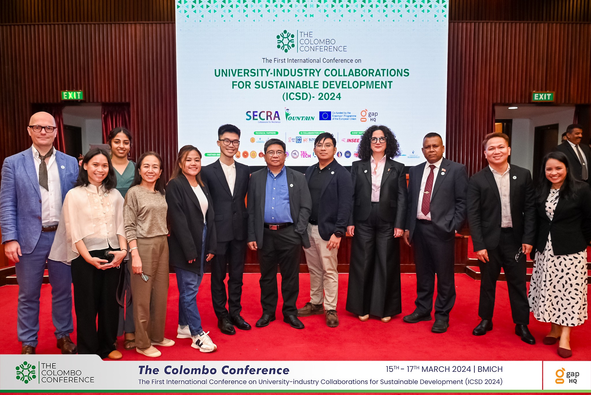 Philippine delegates at the opening ceremony of the 1st Colombo Conference with conference organizers and SECRA colleagues