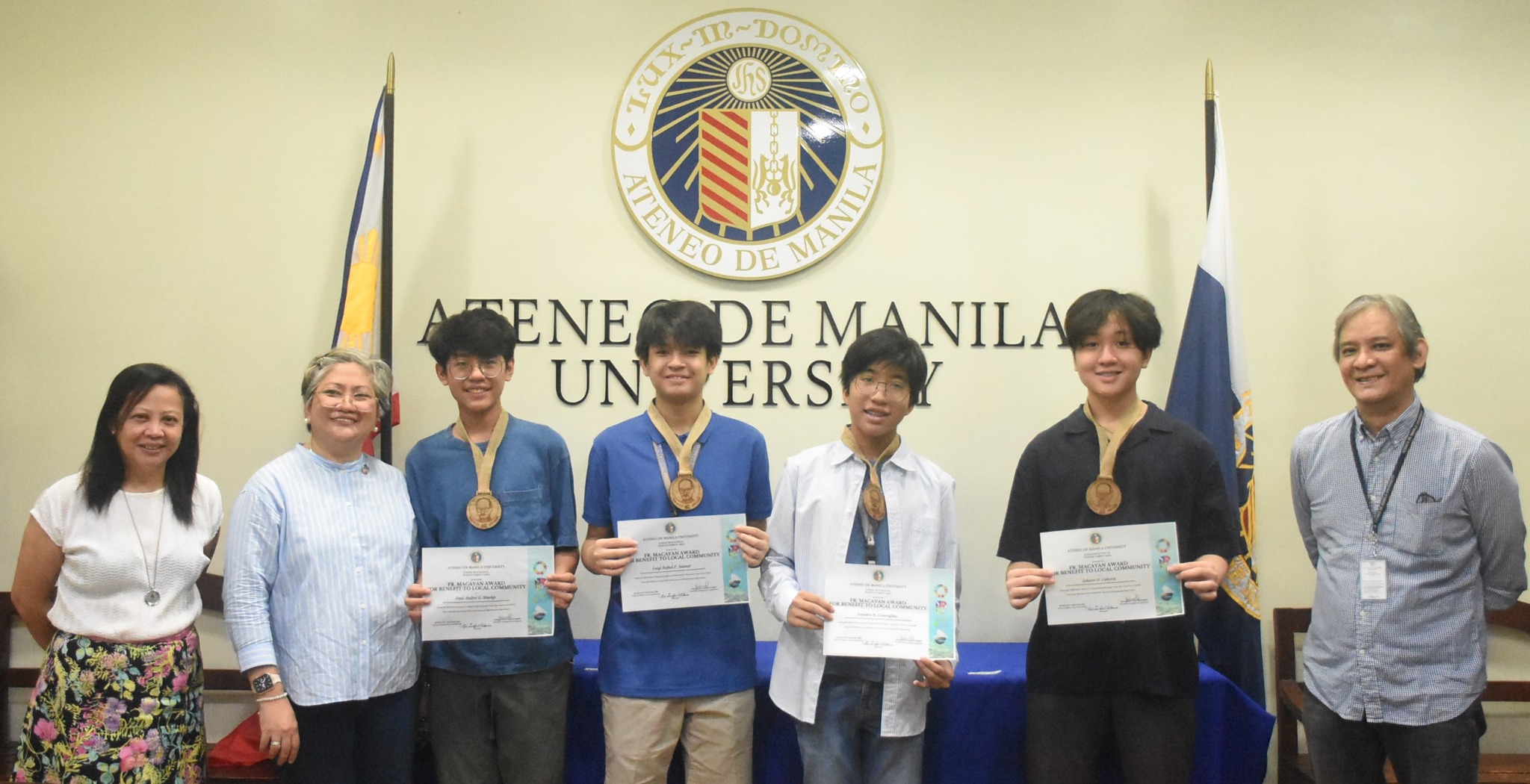 (L-R) Jovy Bactad, Malou Antonio, Andrei Musñgi, Luigi Salazar, Andro Gosiengfiao, Hans Cabrera, Jonny Salvador