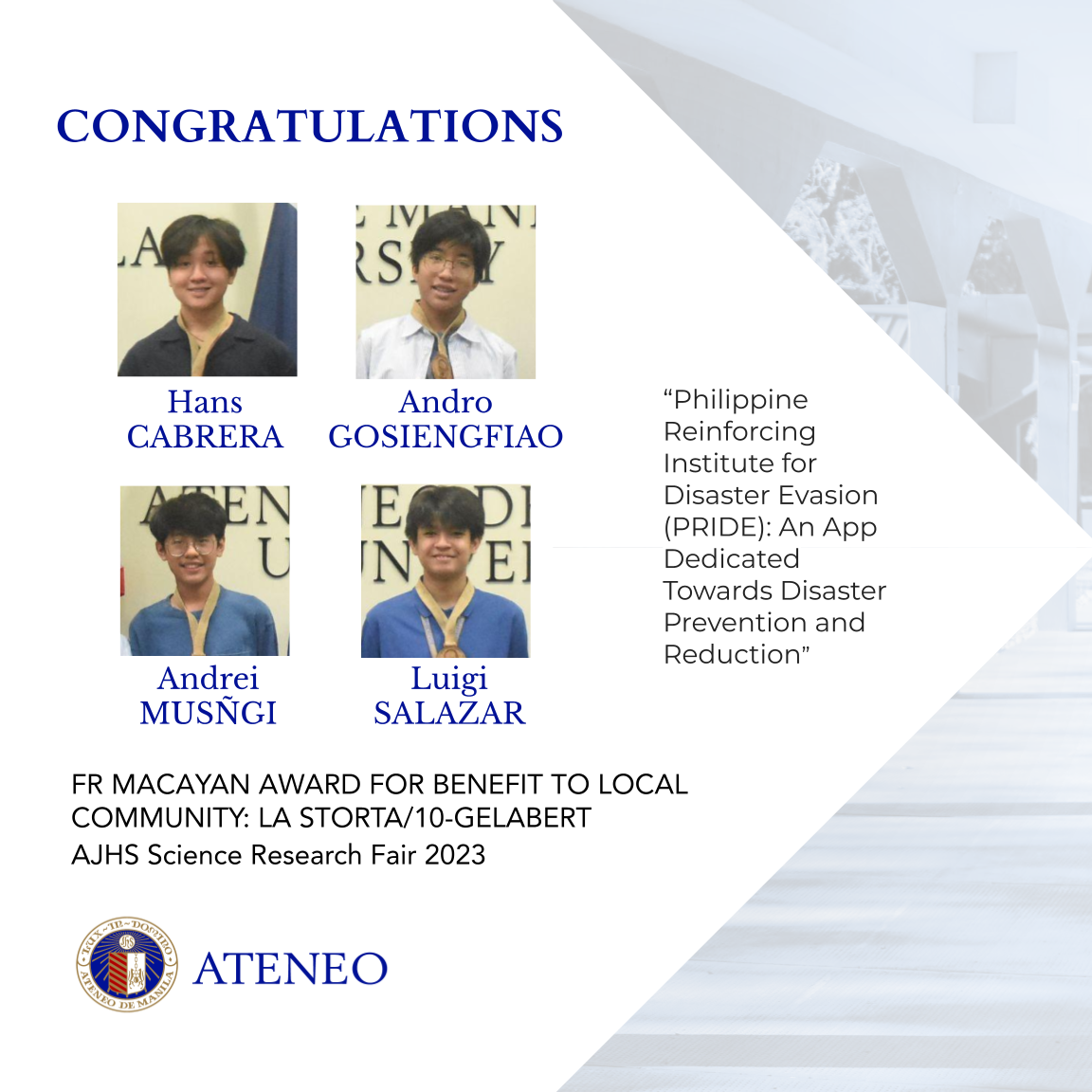 The Fr. Macayan Award winners 