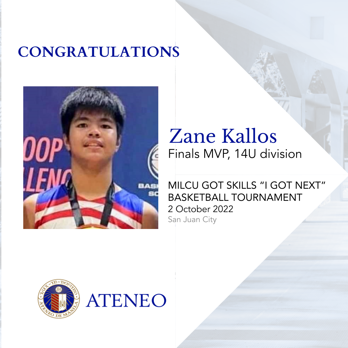 14U Finals MVP Zane Kallos