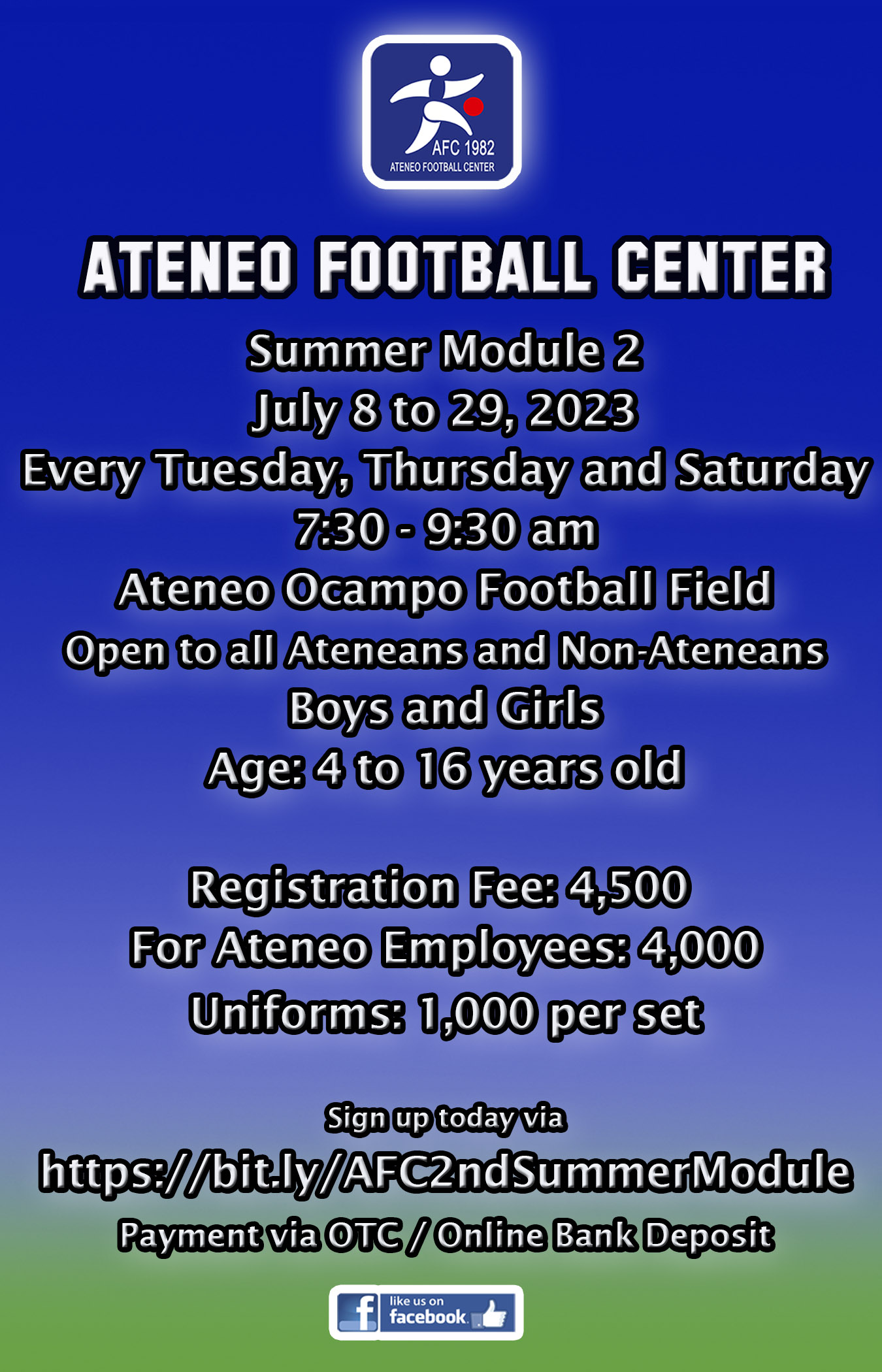 The AFC's 2nd Summer Model runs from July 8 to 29, 2023