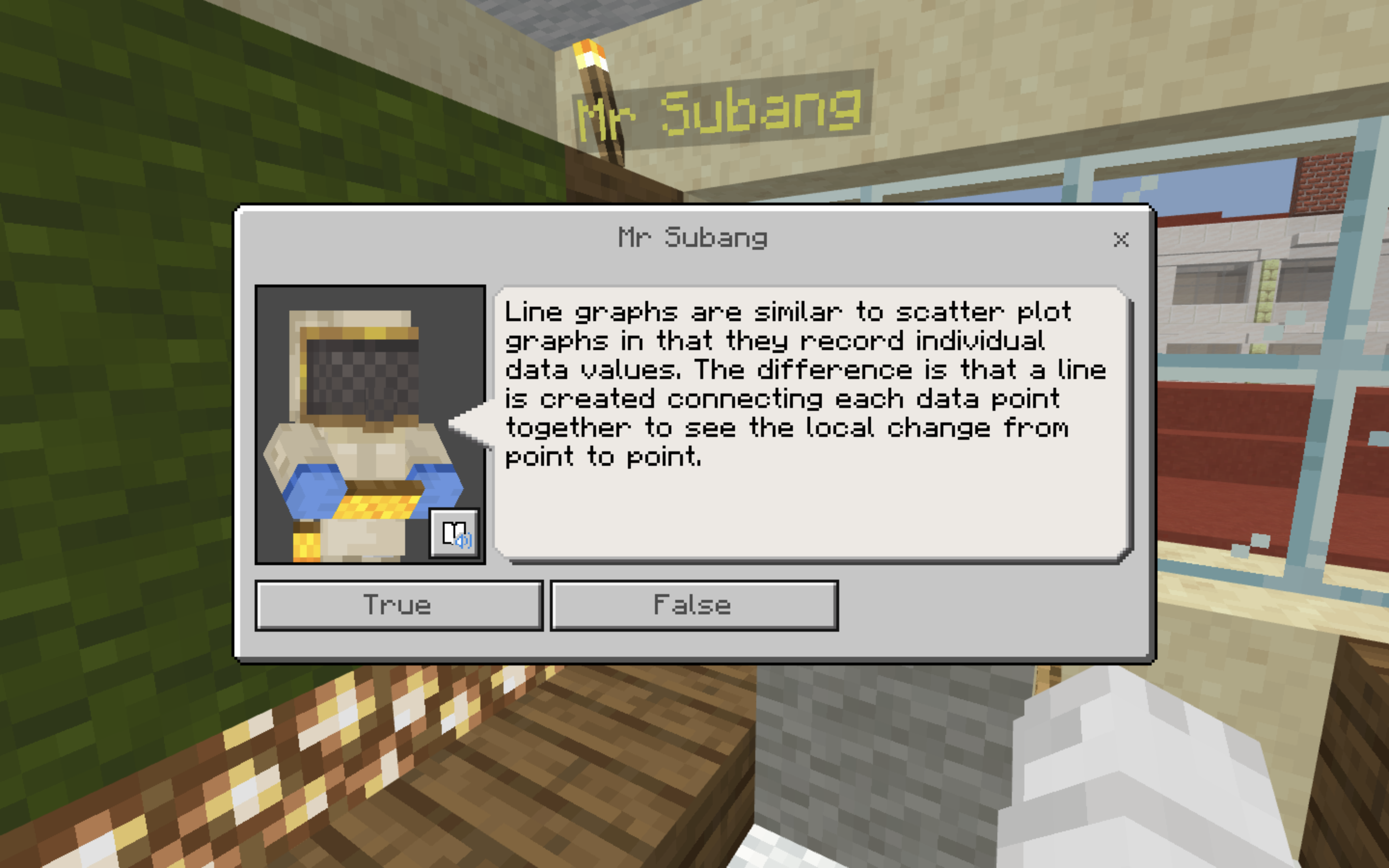 A true-or-false question encountered during the "A-Mol-Zing Race"  