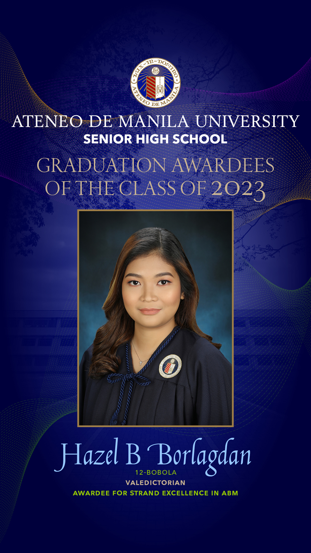 Hazel Borlagdan, Valedictorian