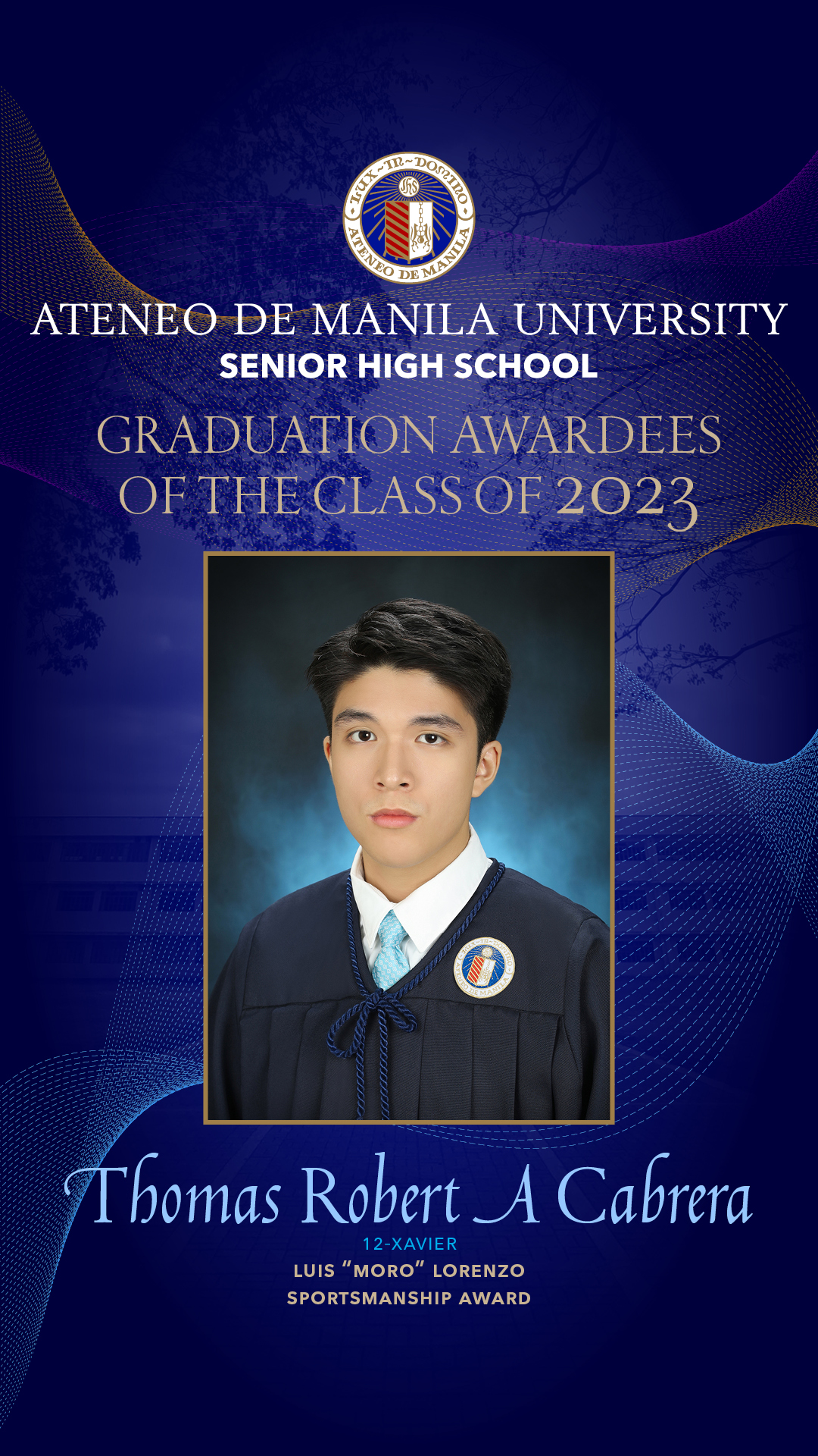 Thomas Cabrera, Luis "Moro" Lorenzo Sportsmanship Award