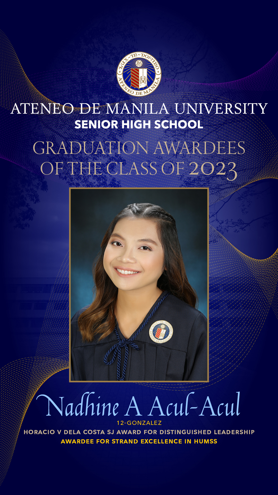 Nadhine Acul-Acul, Horacio V Dela Costa SJ Award for Distinguished Leadership