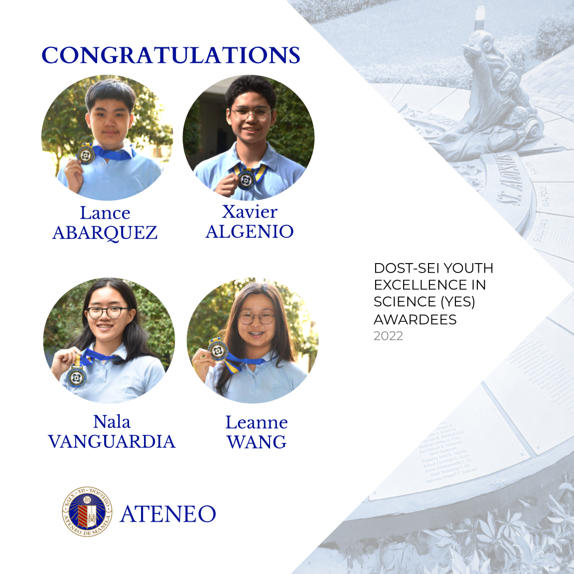 YES awardees from ASHS