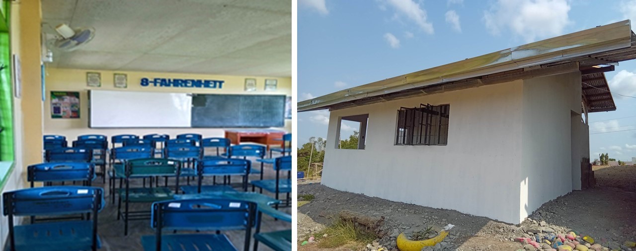 Tagumpay Nagano HS (left) and Pagtalunan HS (right) after rehabilitation of their school facilities with the help of ACED and GBFI