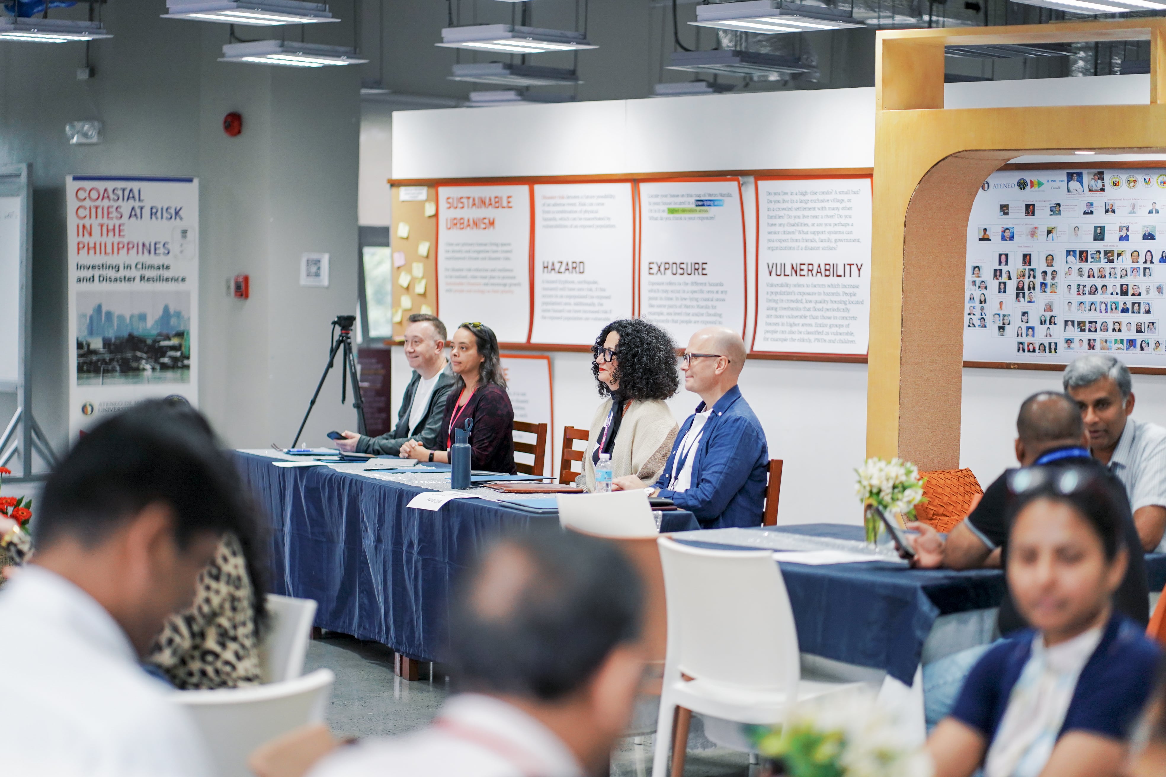 Judges during the student pitching event (left to right): Dr Carmichael, Dr Robinson, Dr Petridou, and Dr Sparf. Not captured in frame is Engr Mirasol.