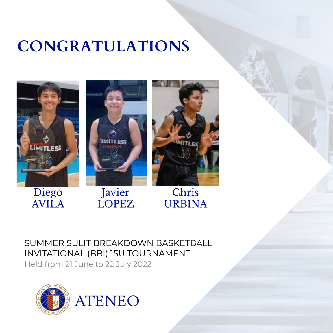 (L-R) Diego Avila, Javier Lopez, Chris Urbina