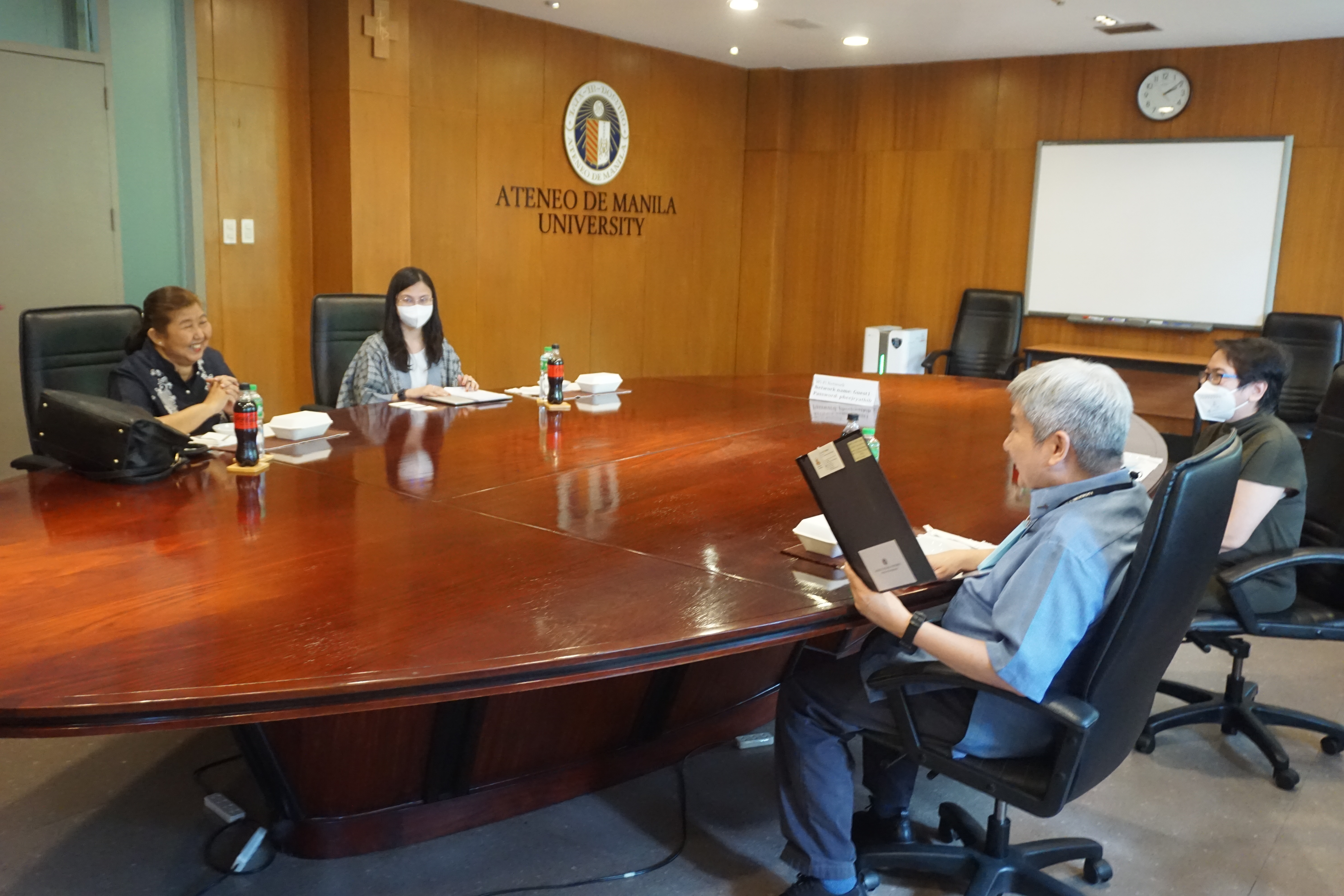 Karen Sunico, H.E. Lilybeth Deapera, Fr. Bobby Yap SJ, and Stephanie Alexis Cruz gather to discuss potential projects between Ateneo and counterparts in Mexico