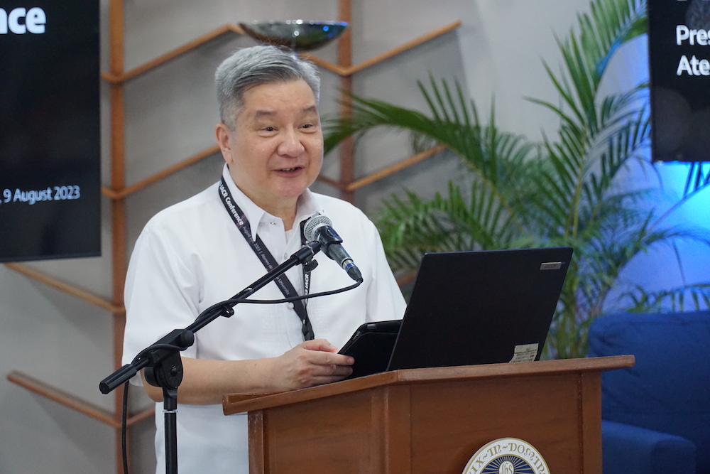 Fr Roberto C Yap SJ formally opening the conference
