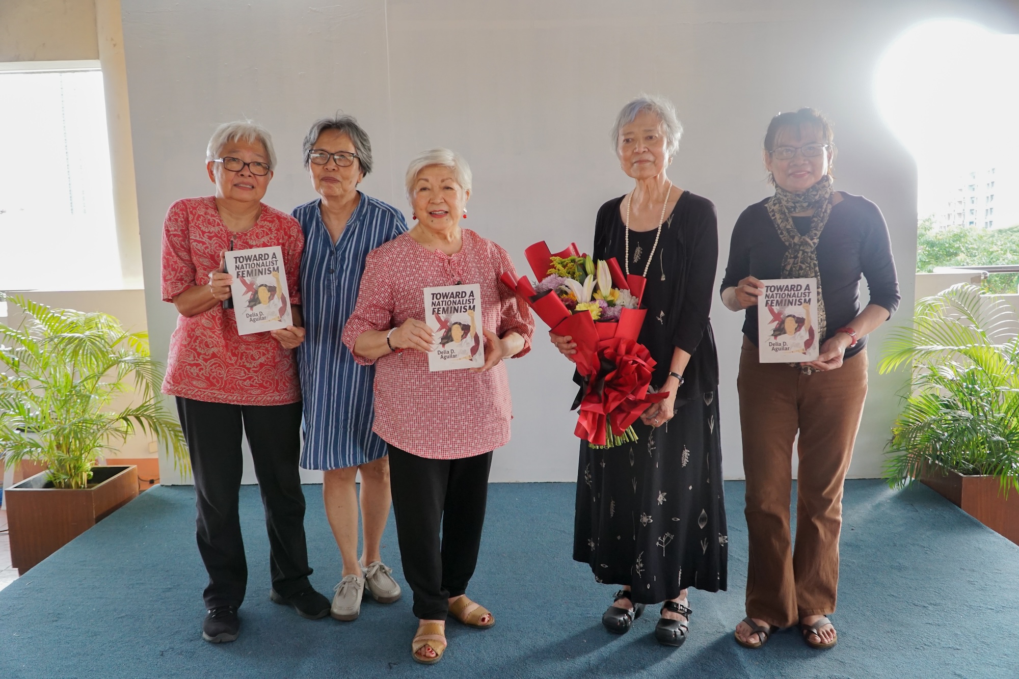 Dr Aguilar with members of KALAYAAN, L to R: Sandra Torrijos, Erlinda Co, Princess Nemenzo, Luisa Torres Reyes