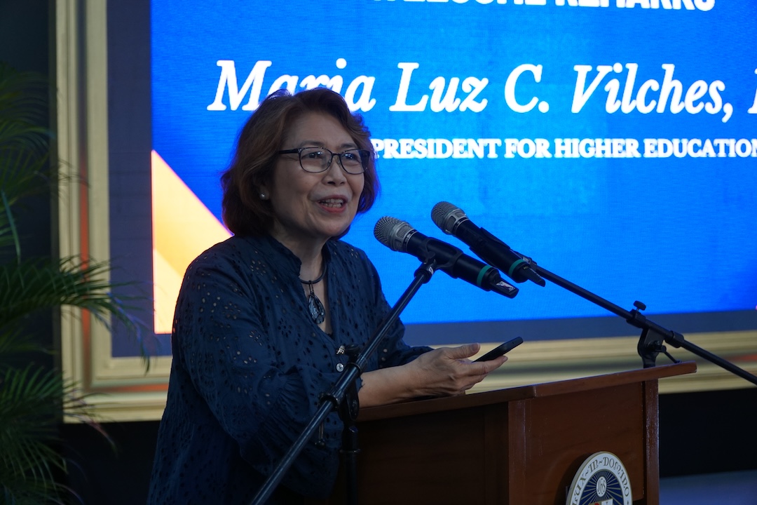 Dr Vilches expresses her gratitude and pride during her welcome remarks. Photo: Andrea Bautista