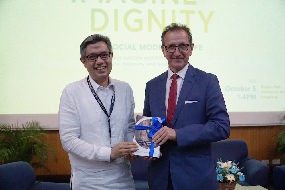 JGSOM Dean Roberto Martin Galang and H E Ambassador Johann Brieger, Austrian Ambassador to the Philippines