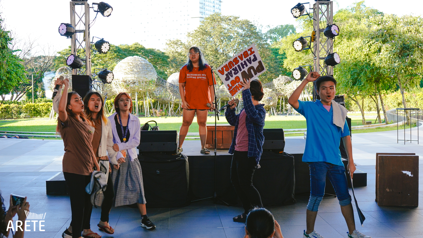 A student performance at one of 6th Noel's Pocket Stages