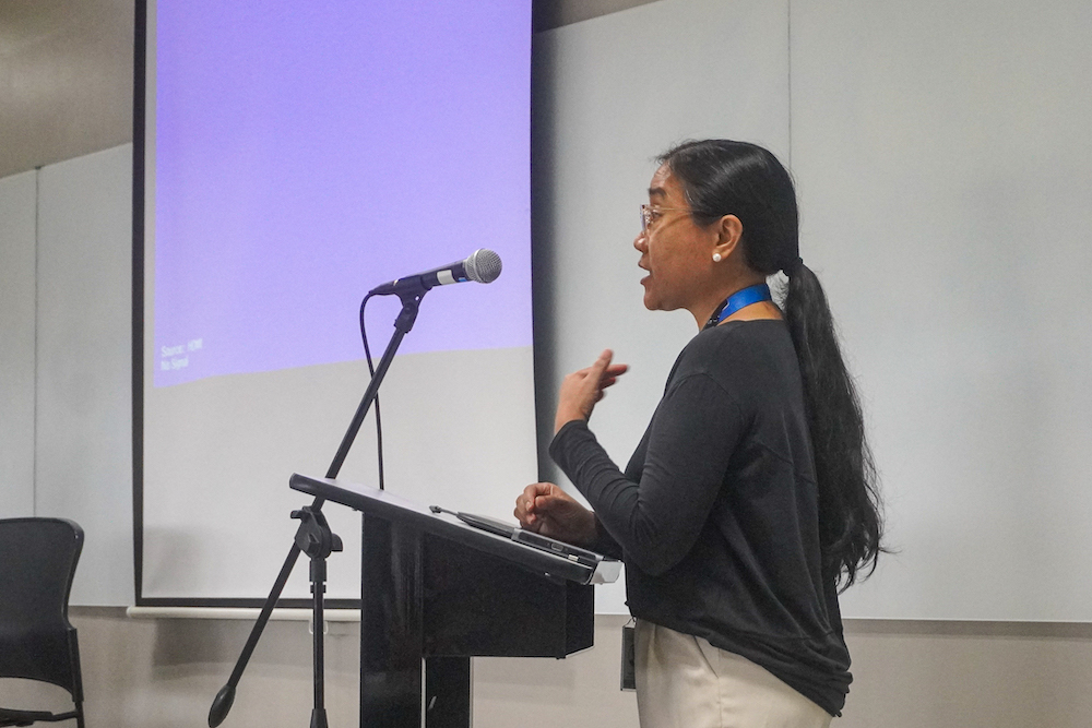 Dr Regina Estuar leads her session entitled “The Whole and the Sum of the Parts: How Research is Integral to the Wholeness of the Learner.”