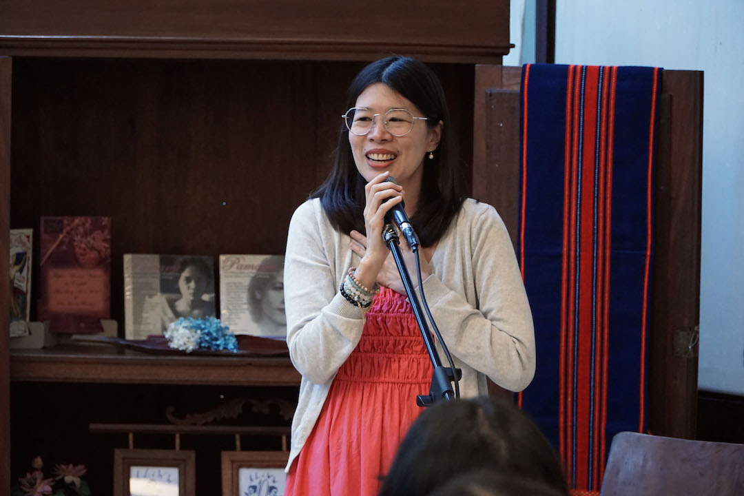 Ines Bautista Yao addresses the audience