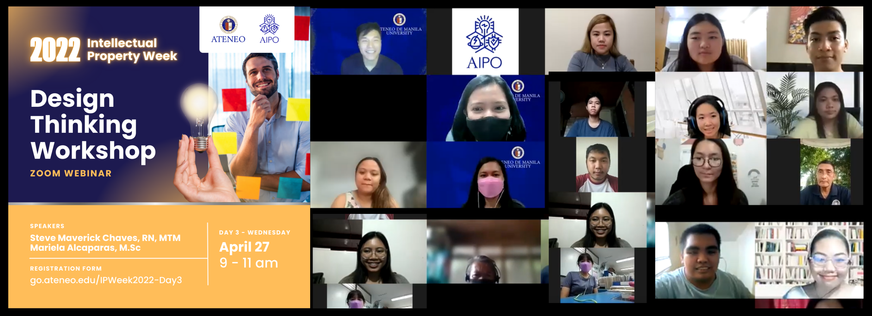 Image: IP Week Day 3 Poster and online participants