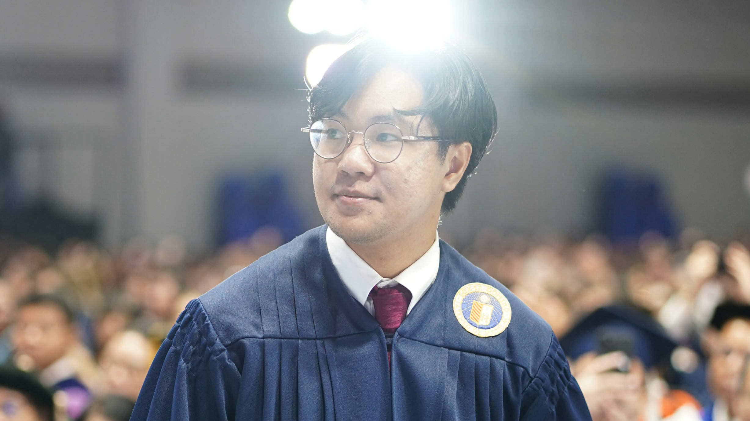 Robert Nelson Leung (BS AppMath '25), Valedictorian, College Class of 2025. Photo by Aaron Vicencio/UMCO