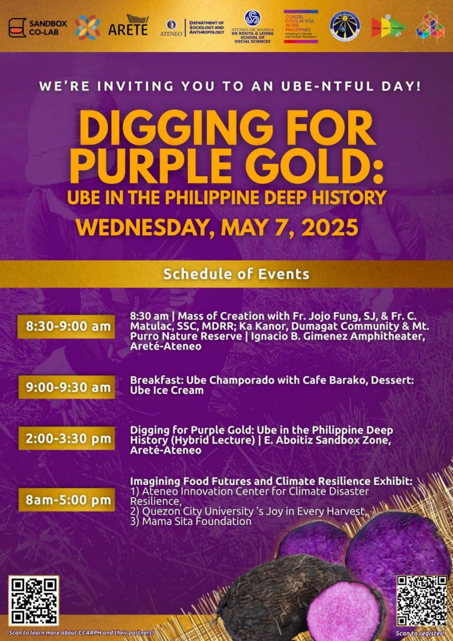 Digging for Purple Gold - Schedule of Events