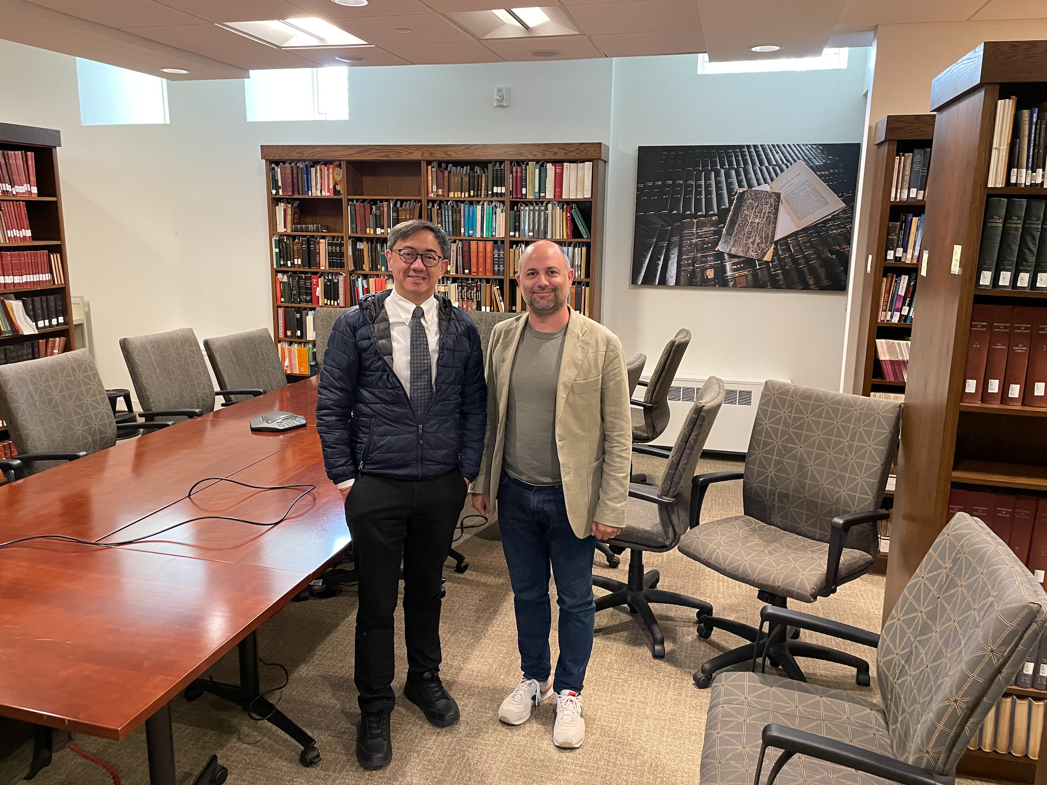 Fr. Go at the Institute of Advanced Jesuit Studies with Dr. Cristiano Casalini