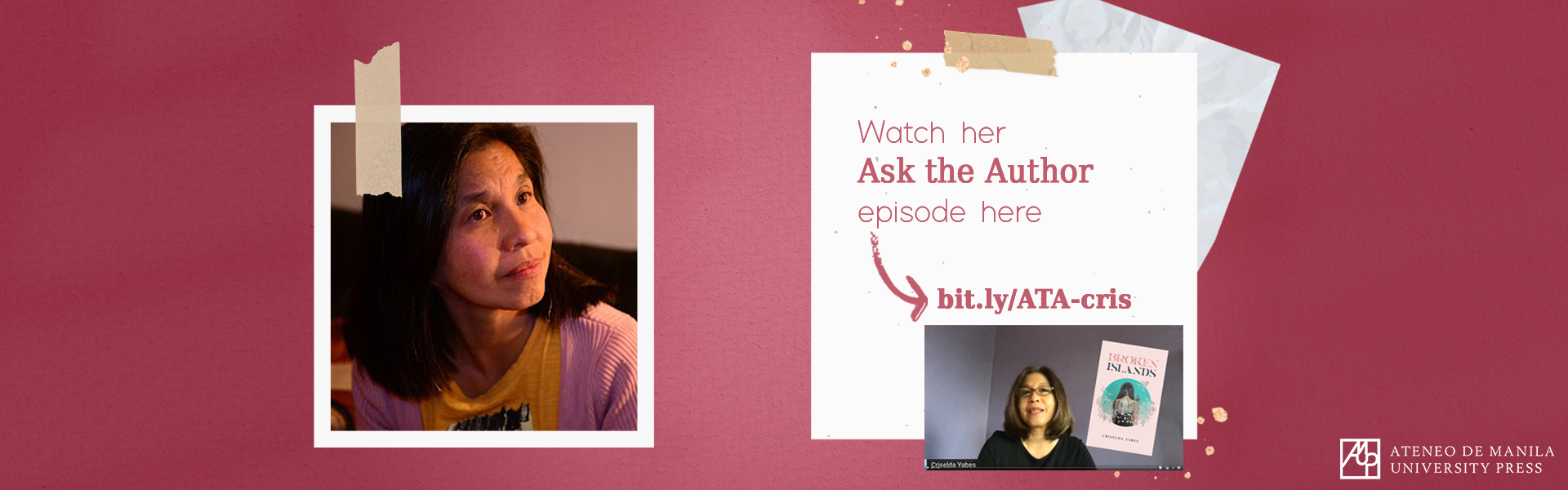 Criselda Yabes author of Broken Islands