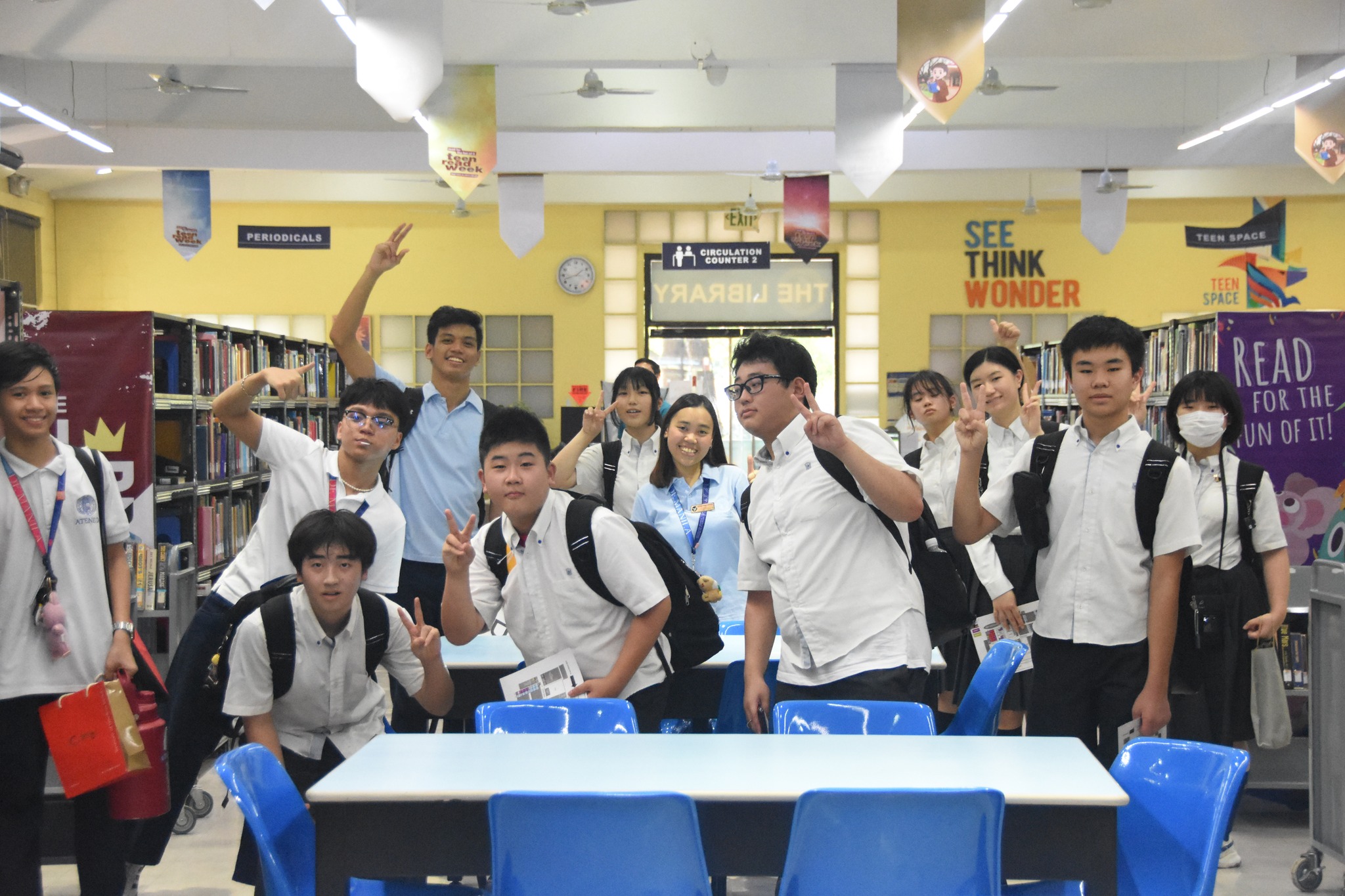 Group shot in the AJHS Library