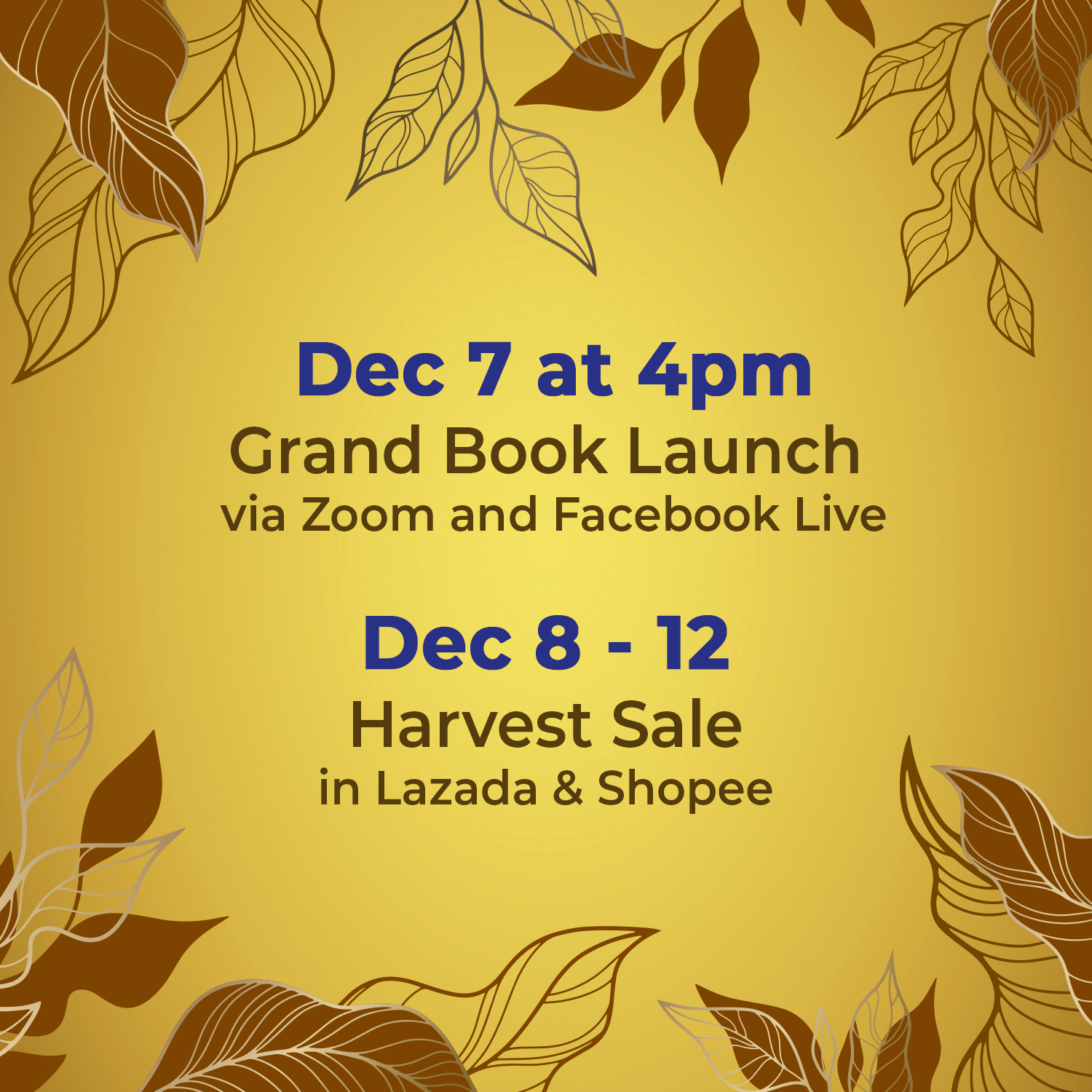 Golden Harvest schedule of activities