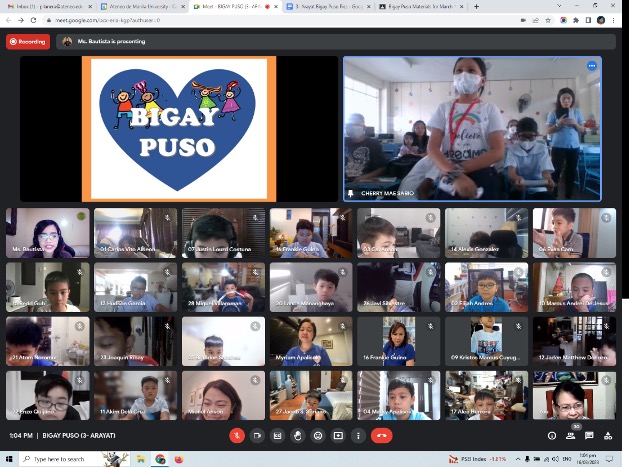 Our Grade 3 boys during their Bigay Puso virtual interaction with students from Felix Elementary School