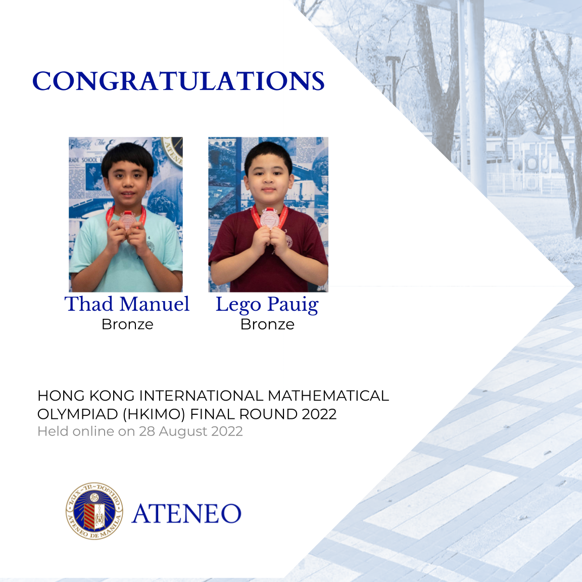 The AGS' HKIMO Final Round medalists