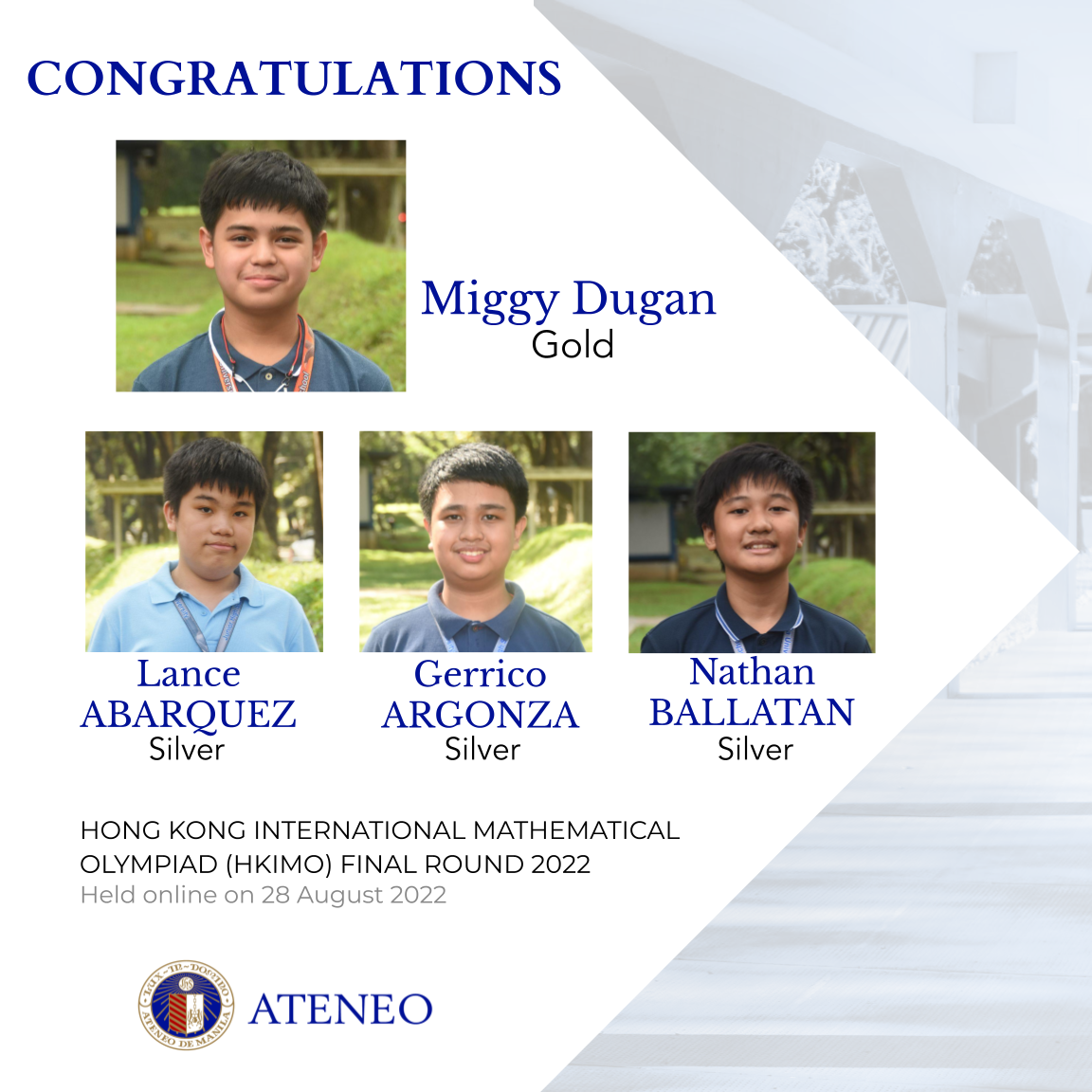 AJHS' HKIMO Final Round medalists