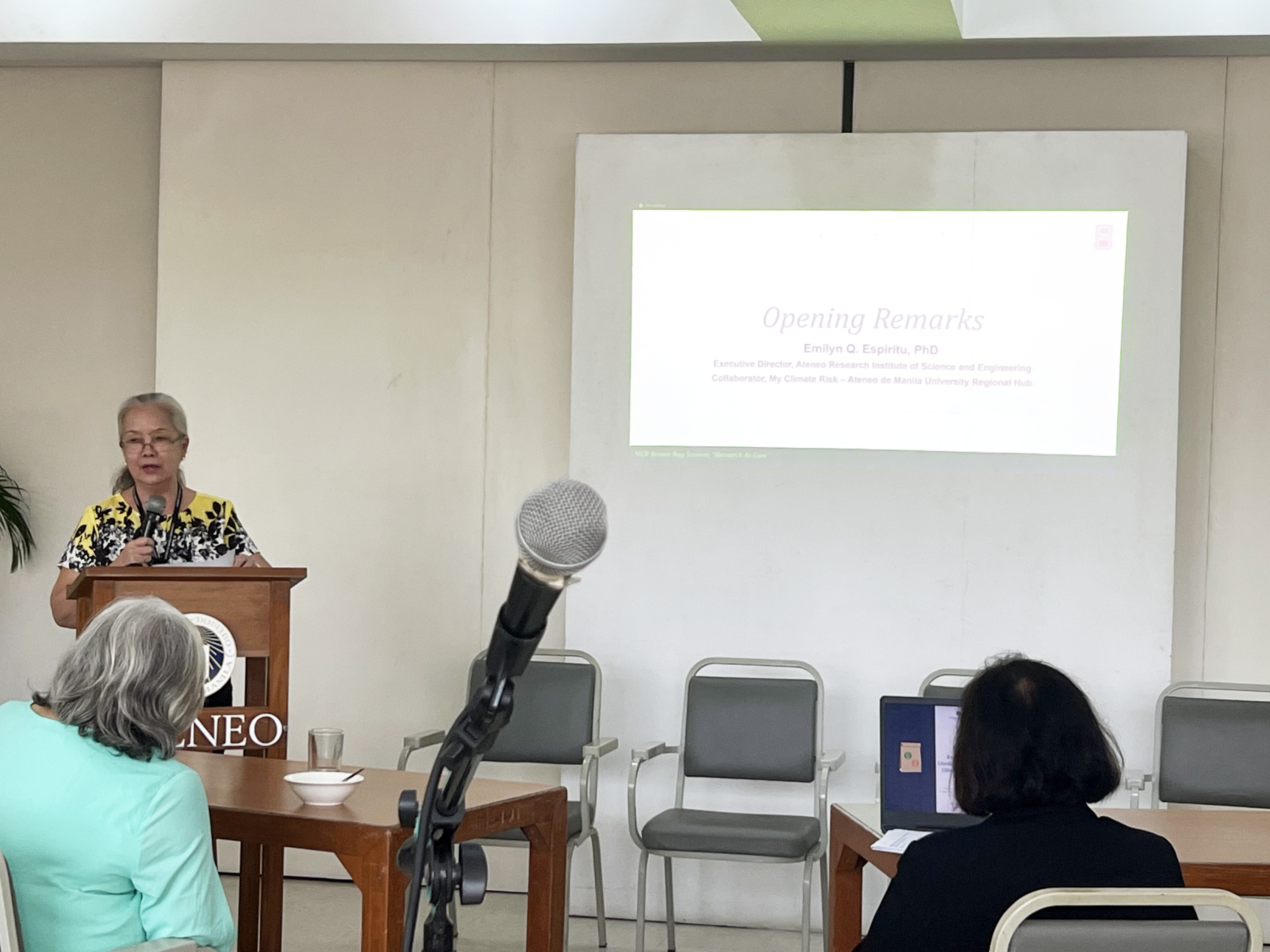 Dr Emilyn Q Espiritu delivering the Opening Remarks.